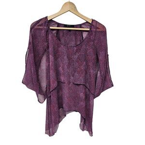 Asymmetric Women's Layered Sheer Blouse Size S‎ Fairycore Whimsygoth Party